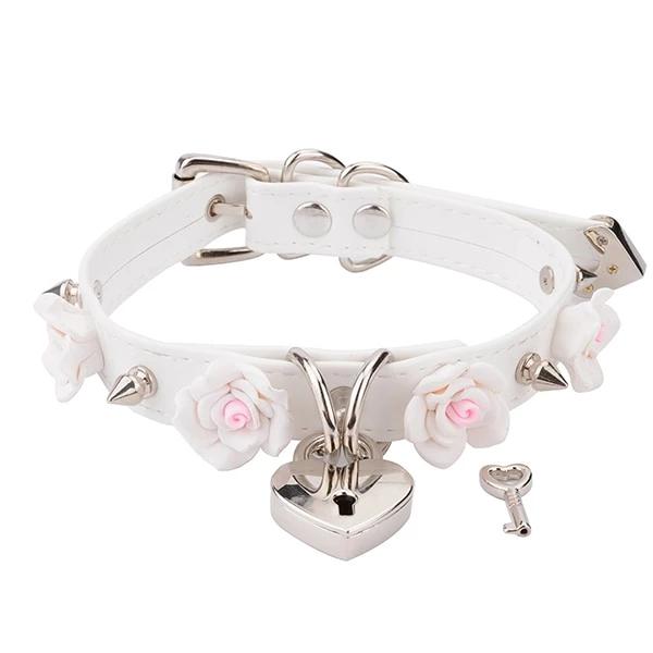 "Sissy Elsa" Rose Lockable Choker - Sissy Panty Shop