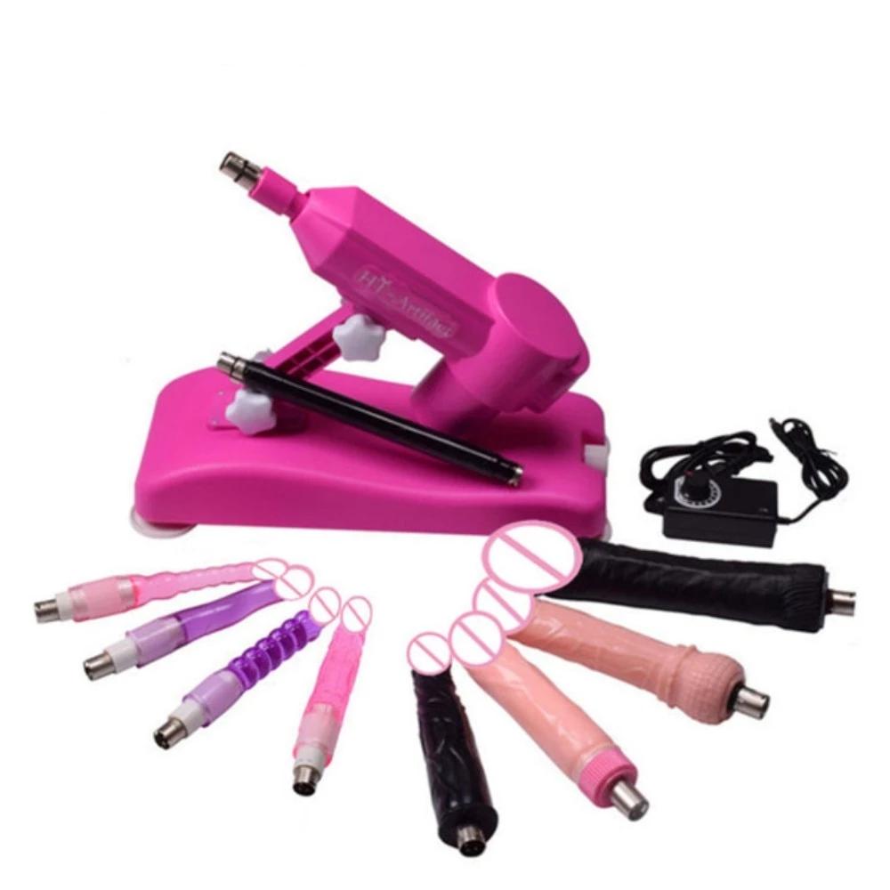 Noiseless Automatic Sex Machine w/ 8 Attachments - Sissy Panty Shop