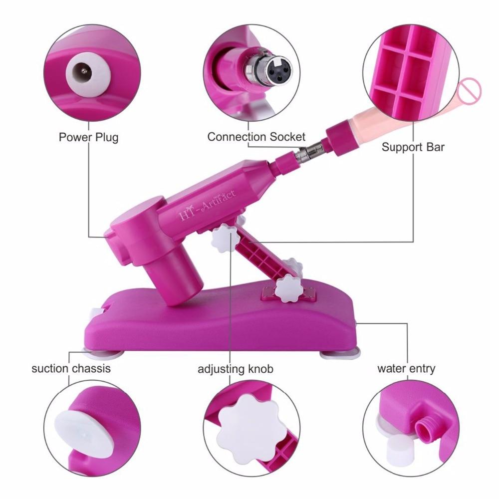 Noiseless Automatic Sex Machine w/ 8 Attachments - Sissy Panty Shop