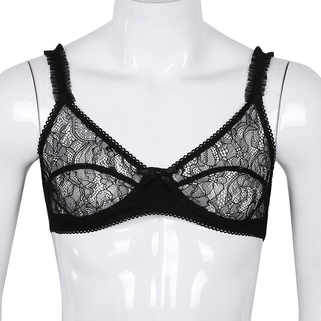 Sheer Floral Lace Bralette - Sissy Panty Shop