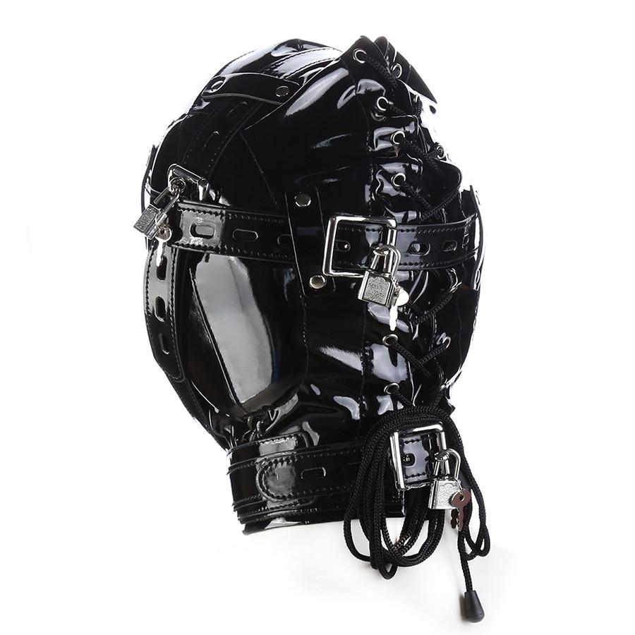 bdsm motorcycle helmet BDSM Mask with locking straps – Sissy Panty Shop