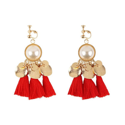 Faux Pearl Tassel Clip On Earrings - Sissy Panty Shop