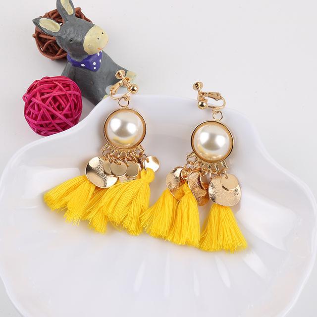 Faux Pearl Tassel Clip On Earrings - Sissy Panty Shop