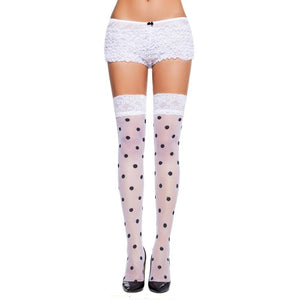 Polka Dot Sheer Thigh High Stockings - Sissy Panty Shop