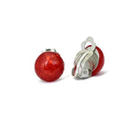 Round Clip On Earrings Sissy Panty Shop red-silver 