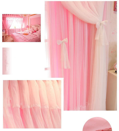 Lace Pink Tulle Curtains - Sissy Panty Shop