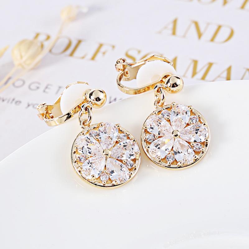 Crystal Flower Clip On Earrings - Sissy Panty Shop