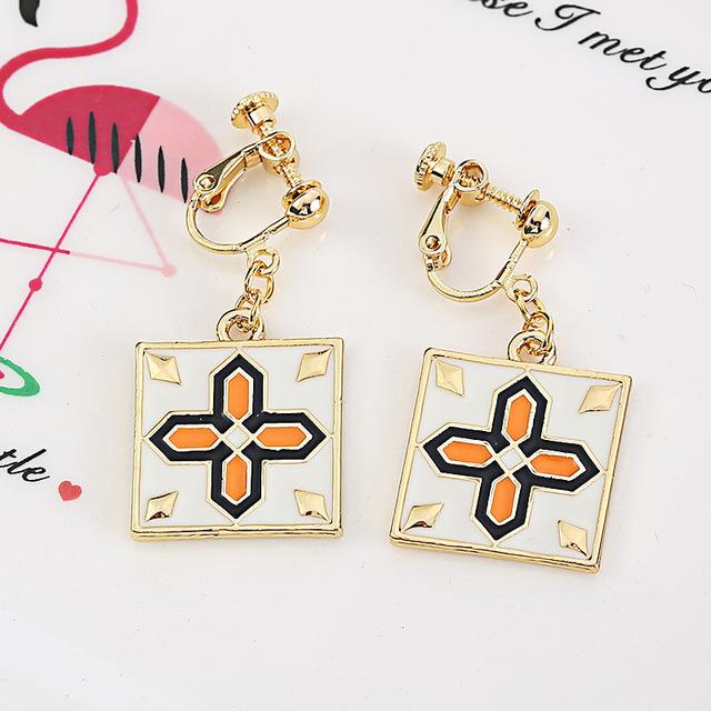 Square Cross Clip on Earrings - Sissy Panty Shop