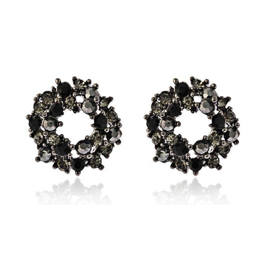 Black Crystal Clip On Earrings - Sissy Panty Shop