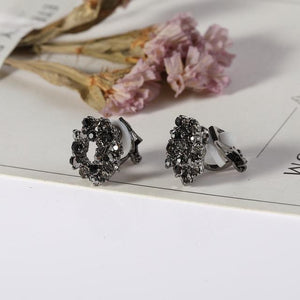 Black Crystal Clip On Earrings - Sissy Panty Shop