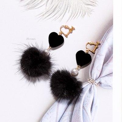 Mink Fur Ball Clip on Earrings - Sissy Panty Shop