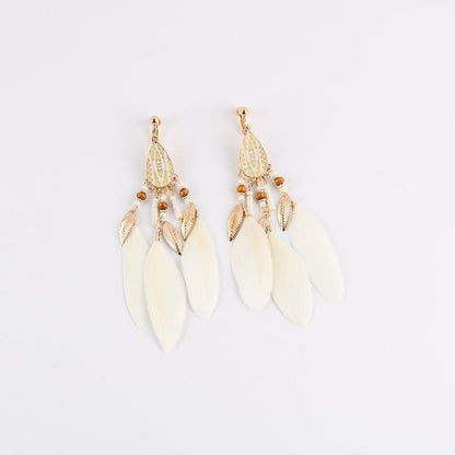 Bohemian Feather Clip on Earrings - Sissy Panty Shop