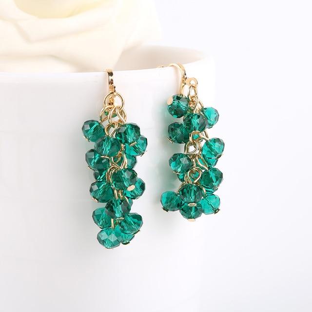 Grape Bunches Crystal Clip On Earrings - Sissy Panty Shop