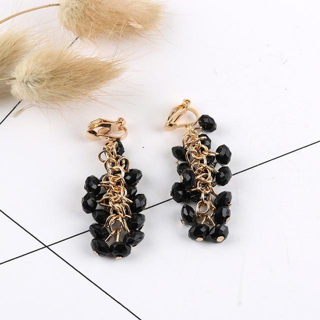 Grape Bunches Crystal Clip On Earrings - Sissy Panty Shop