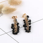 Grape Bunches Crystal Clip On Earrings Sissy Panty Shop black 