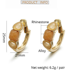 Resin Stone Clip On Hoop Earrings - Sissy Panty Shop