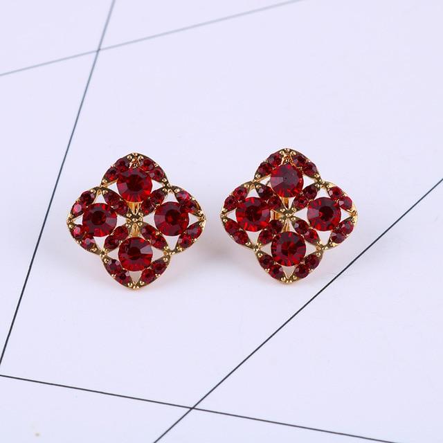 Colorful Rhinestone Clip On Earrings - Sissy Panty Shop