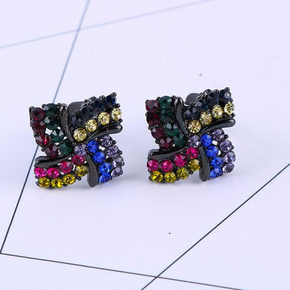 Colorful Rhinestone Clip On Earrings - Sissy Panty Shop