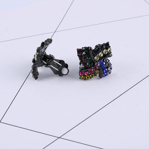 Colorful Rhinestone Clip On Earrings - Sissy Panty Shop