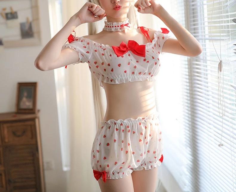 Sissy Strawberry Lingerie Set - Sissy Panty Shop