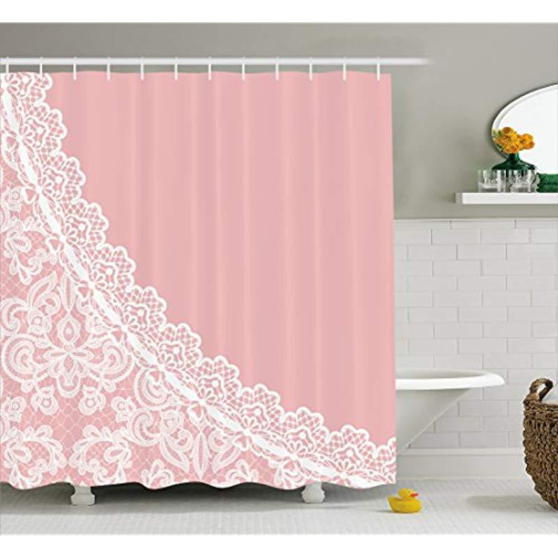 Feminine Lace Pink Shower Curtain - Sissy Panty Shop