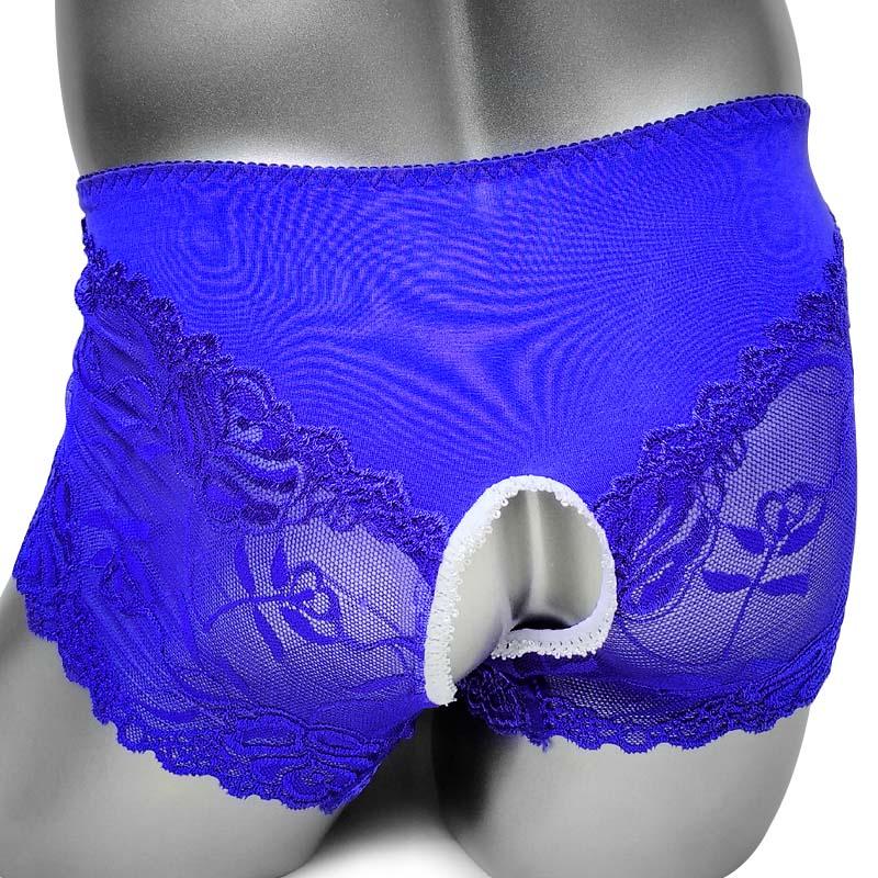 Crotchless Sissy Lace Boxer - Sissy Panty Shop