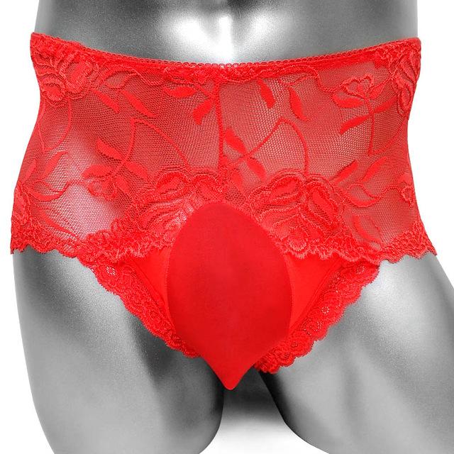 Sissy Lace Boxers With Bulge Pouch - Sissy Panty Shop