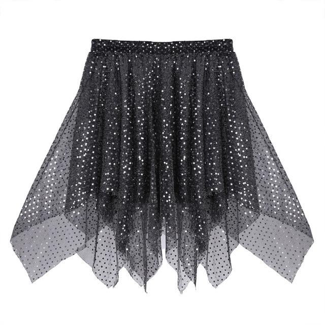 "Sissy Olga" Glitter Asymmetric Skirt - Sissy Panty Shop