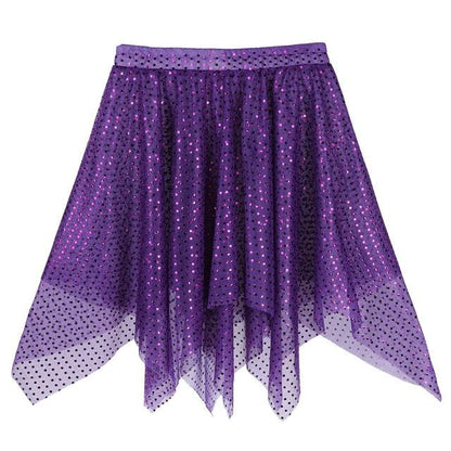 "Sissy Olga" Glitter Asymmetric Skirt - Sissy Panty Shop