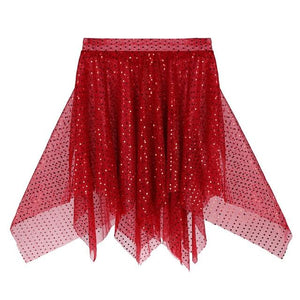 "Sissy Olga" Glitter Asymmetric Skirt - Sissy Panty Shop