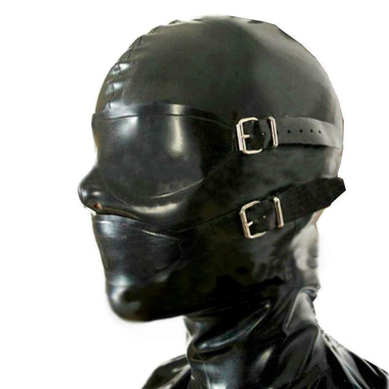 Latex Hood With Attached Mouth Plug - Sissy Panty Shop