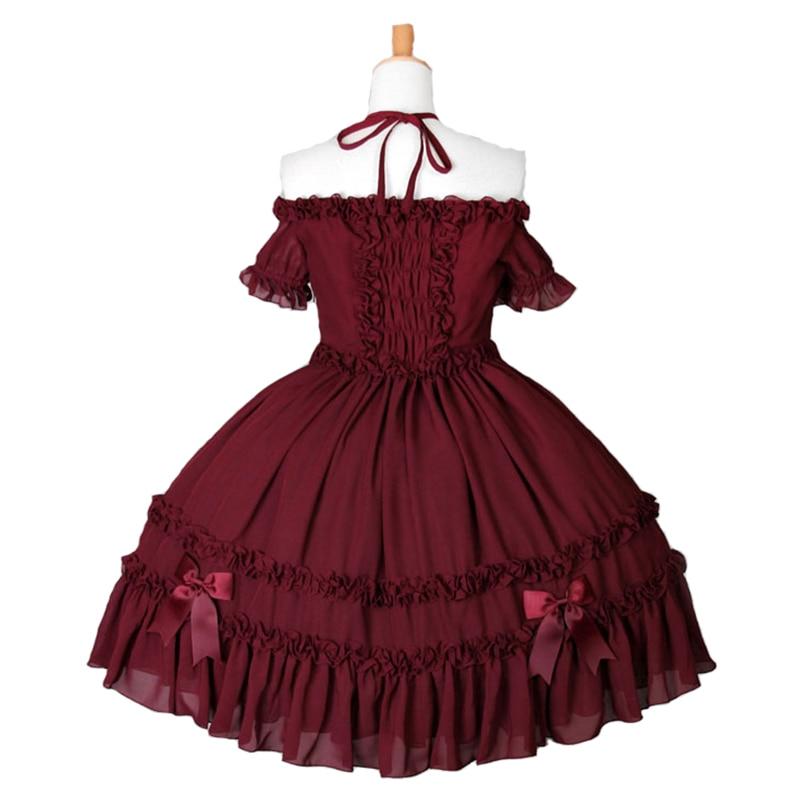 Red Off Shoulder Lolita Dress - Sissy Panty Shop