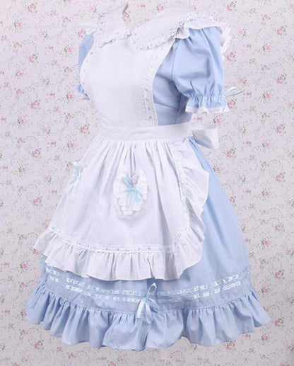 Blue Bows & Ruffles Lolita Cotton Dress - Sissy Panty Shop