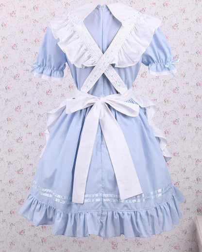 Blue Bows & Ruffles Lolita Cotton Dress - Sissy Panty Shop