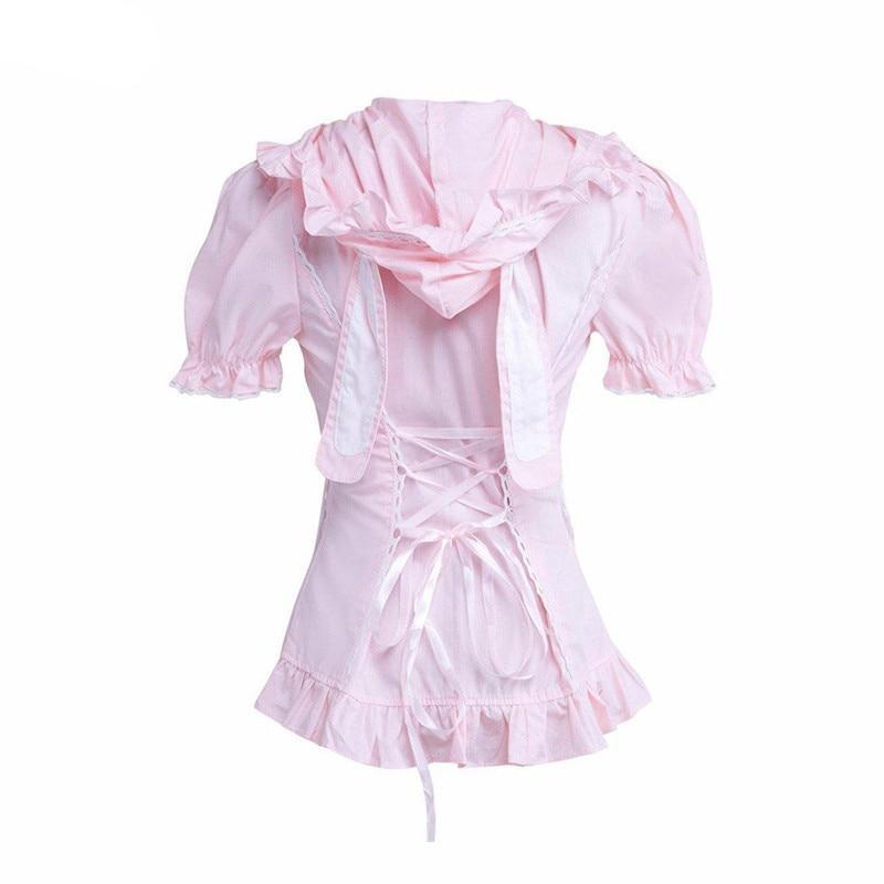 Cotton Lolita Blouse With Cap/Ribbon - Sissy Panty Shop