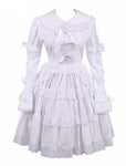 White Cotton Lace & Bow Lolita Dress - Sissy Panty Shop