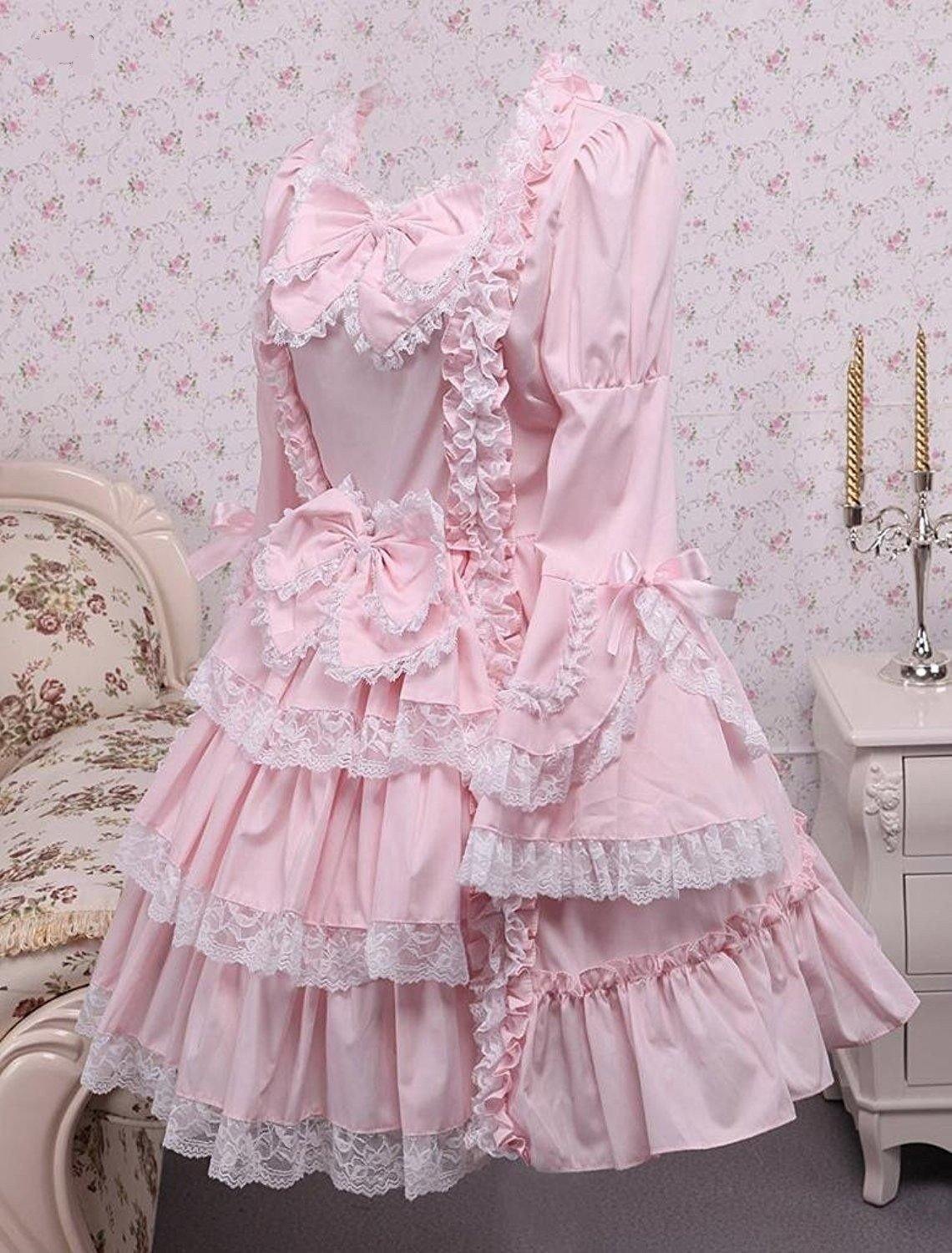 Lolita Dress "Pink Bow & Ruffles" - Sissy Panty Shop