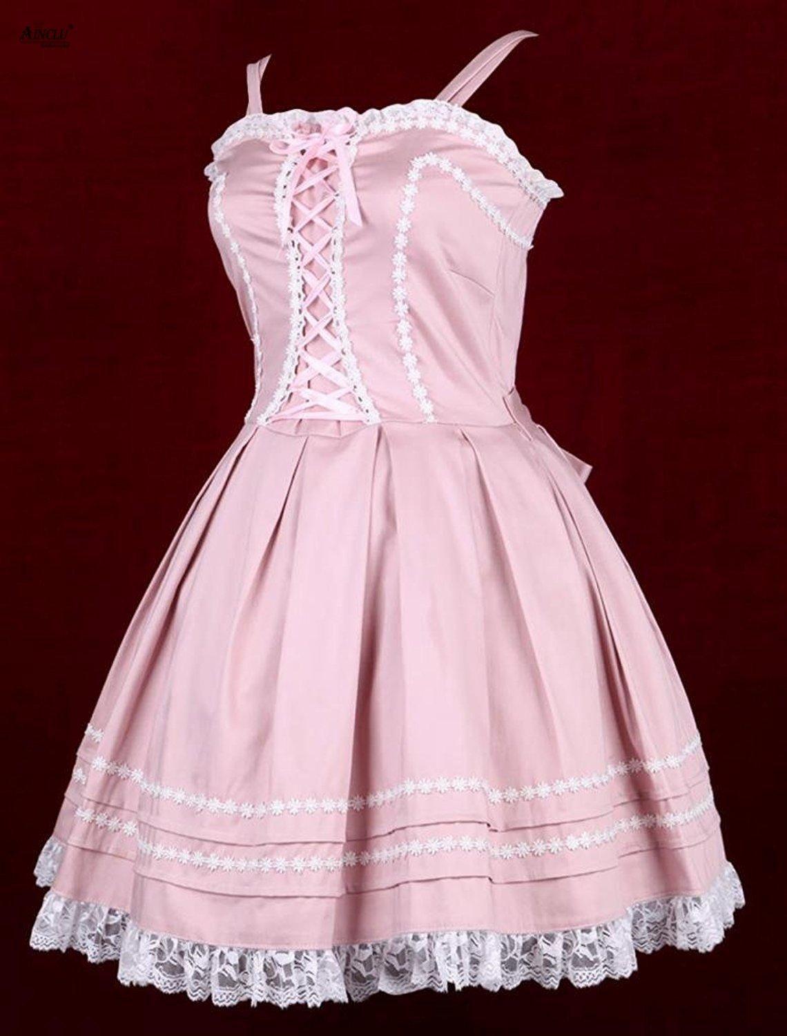 Pink Cotton Sleeveless Lolita Dress - Sissy Panty Shop