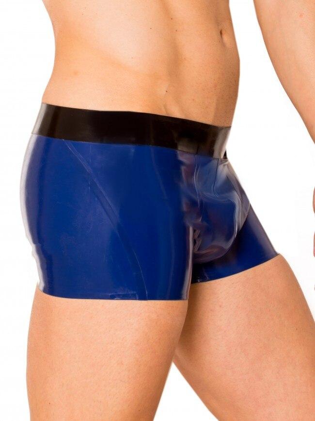 Black & Blue Latex Shorts - Sissy Panty Shop