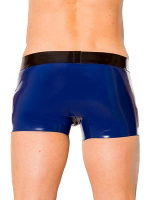 Black & Blue Latex Shorts - Sissy Panty Shop
