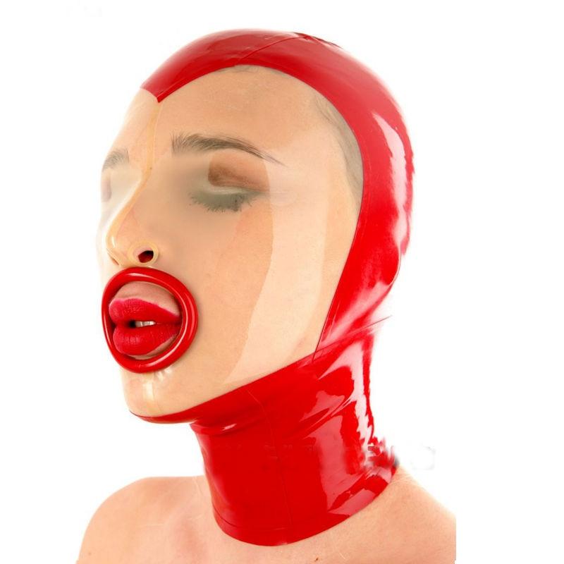 Latex Open Mouth Hood - Sissy Panty Shop