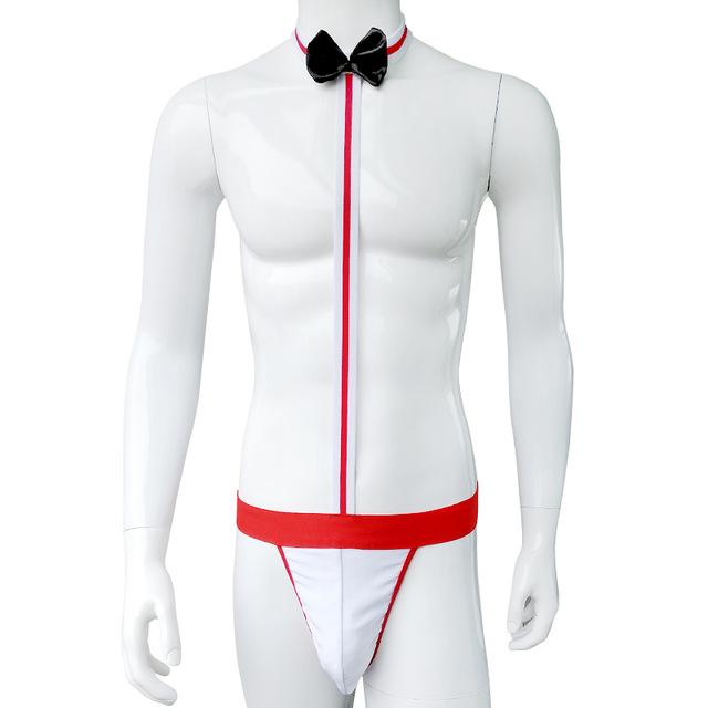 Bodysuit With Bow Tie Butler Costume - Sissy Panty Shop