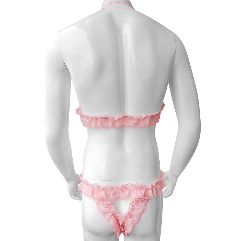 Open Crotch Ruffled Lingerie Set - Sissy Panty Shop