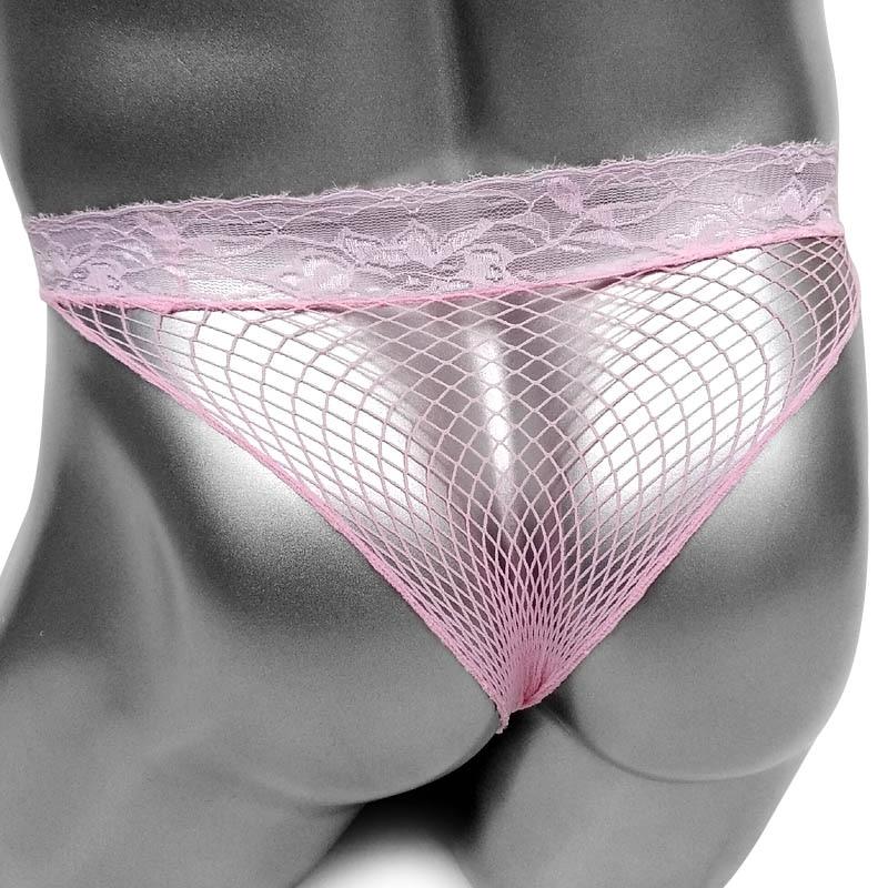 Penis Sleeve Mesh Thong - Sissy Panty Shop