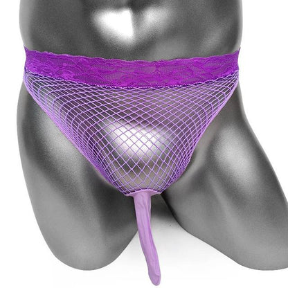 Penis Sleeve Mesh Thong - Sissy Panty Shop