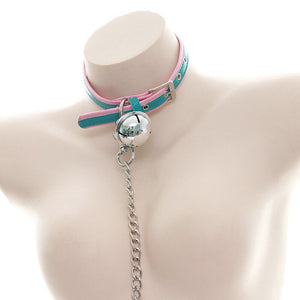 Sissy Leather Choker Collar With Bell - Sissy Panty Shop