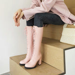 Sissy Paula Lace Up Pink Boots - Sissy Panty Shop